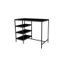 Zestaw Barowo - Jadalniany z Metalu , Blat Czarny Płyta MDF  Stół +2 Taborety Model  ZETS-21